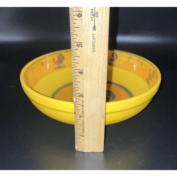 Le Cadeaux Melamine Gallina Yellow With Rooster Bowl 7.5" - Picture 5 of 5